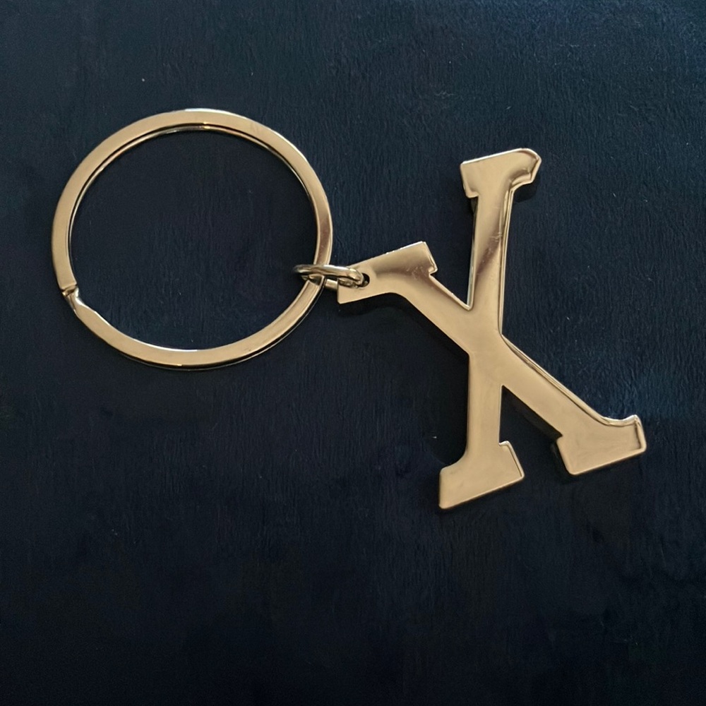 Silver Keychain‎ with Letter X - heavy-duty
